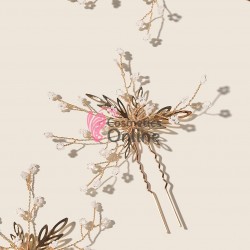 Ac metalic pentru par ACM045BB Floare cu perle